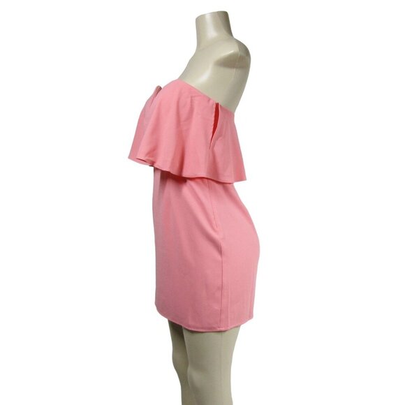 Lovers & Friends NWT Strapless M Barbie Party Pink Peach Mini Dress Sexy Kassie - Picture 1 of 12